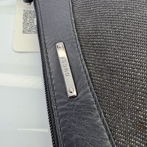 Rare Gucci Black Denim Web Vintage Baguette Bag - Picture 8 of 12